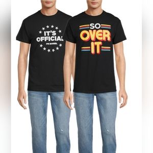 🆕️Humor Men's & Big Men's So Over It and I'm Bored Graphic T-Shirts, 2-Pack